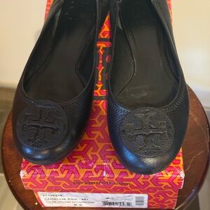 Tory Burch Black Leather Flats